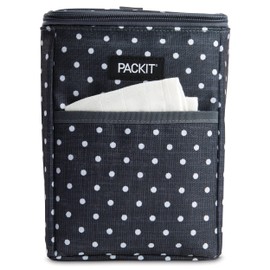 PackIt Freezable Double Bottle Bag, Polka Dots, Bottle Bag