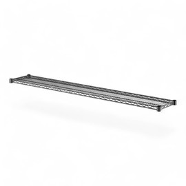 Black Wire Shelf. Heavy-Duty Adjustable Storage Rack, Commercial-Grade Shelving Unit for Kitchen, Garage, or Warehouse, Open Wire Design for Airflow, Durable and Versatile Organizer (1, 12" W x 60" L)
