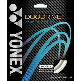 YONEX SGDD Soft Tennis Strings, Duo Drive, Height 0.05 inch (1.25 mm) / Width 0.05 inch (1.40 mm), White x White