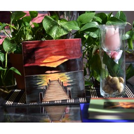 Tile Picture Sunset Dock 8x8"" by Benaya