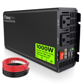 1000W Pure Sine Wave Inverter, 12V to 110V DC to AC Converter with Dual USB Ports US Sockets, Power Inverters for Vehicles RV Home Camping Car Truck