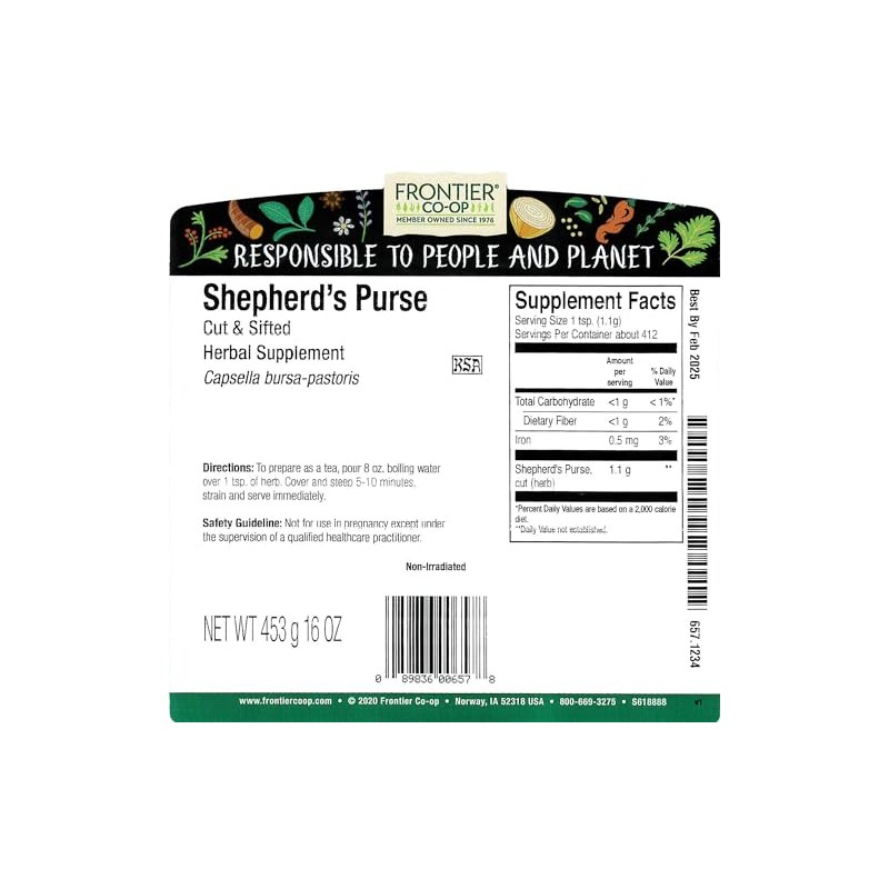 Frontier Co-op Cut and Sifted Shepherd's Purse Herb 1lb