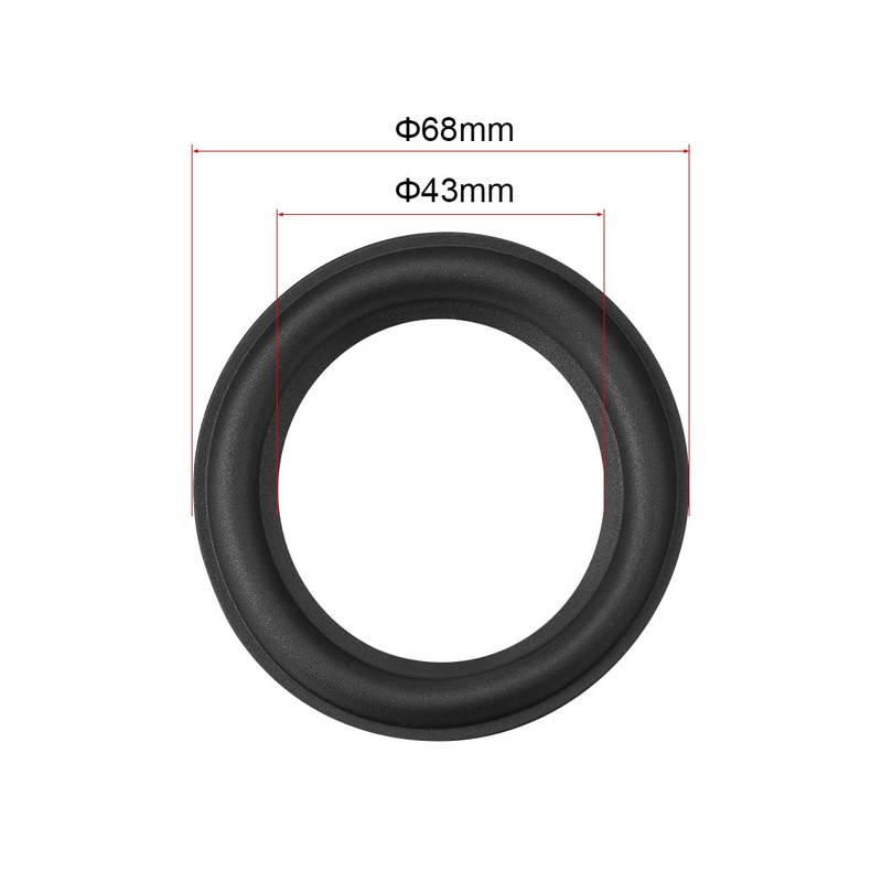 sourcing map 4 pieces speaker rubber edge surround rings for