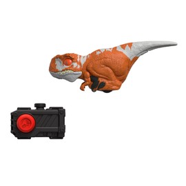 Mattel Jurassic World Toys Dominion Uncaged Click Tracker Atrociraptor Dinosaur Action Figure, Toy Gift with Interactive Motion and Sound, Clicker Control (Red)