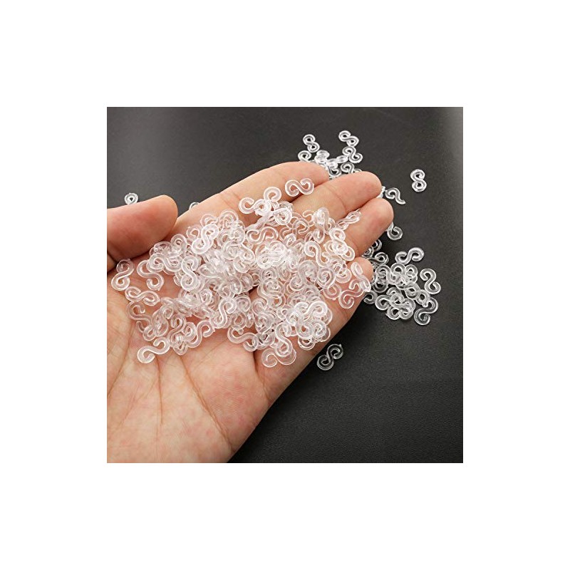 Tegg Loom Band Clips 200 PCS Clear Plastic S Clips