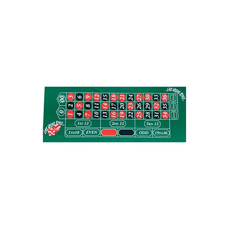 Great New Casino Roulette Green Felt Layout 36" X 72