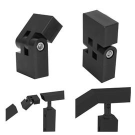 Sidasu Flat Handrail Accessories - 2 Pack Vertical Pivot Connector High Strength POM Handrail Fitting Adjustable Handrail Connector for Top of Staircase,H06