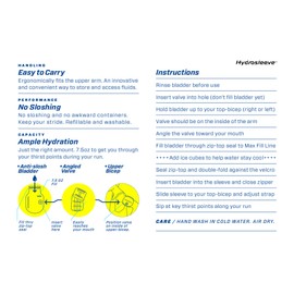 Hydrosleeve Package, Hands-Free Armband Hydration Pack and Hydration System for Runners and Athletes (Arctic White, Small)