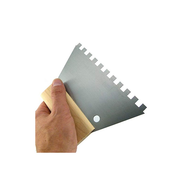 Glue application spatula according to TBK 180/250 mm, serrated, non-serrated,