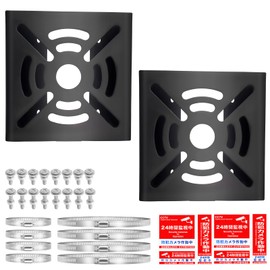 Qopaw Security Camera, Mounting Hardware, Pole, 2 PCS, Black, Bracket, Stand, Housing, No Drill Screws Required, Ready to Use, Full Set (8 Stainless Steel Bands / 8 Bolt Set Included)