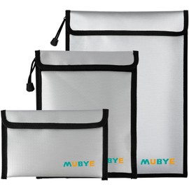 Upgraded Fireproof Waterproof Document Bag - 3 Pack Safe Money Bags with Zipper, Fire & Water Resistant Storage Organizer Pouch for Documents Holder,File,Cash,Passport,Tablet (Gray)