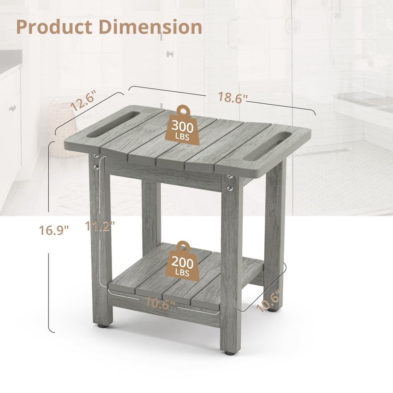 LUE BONA LUE BONA HDPS Shower Benches for Inside Shower,