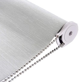 ALLBRIGHT Thermal Insulated Fabric 100% Blackout UV Protection Striped Jacquard Roller Shades for Windows,Easy to Install (LightGray, 30'')