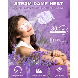 16 Packs Steam Eye Mask Warming Eye Mask Self Heating Eye Mask Sleep Mask Heated Eye Mask for Dry Eyes Fatigue Disposable Moist Hot Compress Eye Patch Great Gifts for Men Women (Lavender)