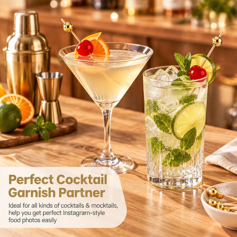 Cocktail Sticks 12cm Wooden Toothpicks Party Picks 100 Pack