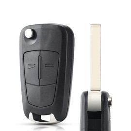 Car Remote Key Shell Case Flip Key Replacement Compatible with O-pel A-stra V-ectra S-ignum V-auxhall A-stra H C-orsa D V-ectra C Z-afira with Uncut Blade (2 Buttons)