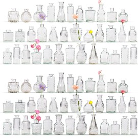 Yabool 72 Pcs Bud Vase Set, Vases for Centerpieces, Cute Glass Bud Vases in Bulk, Small Vases for Flowers, Clear Vase Set for Wedding Decorations, Home Table Flower Décor