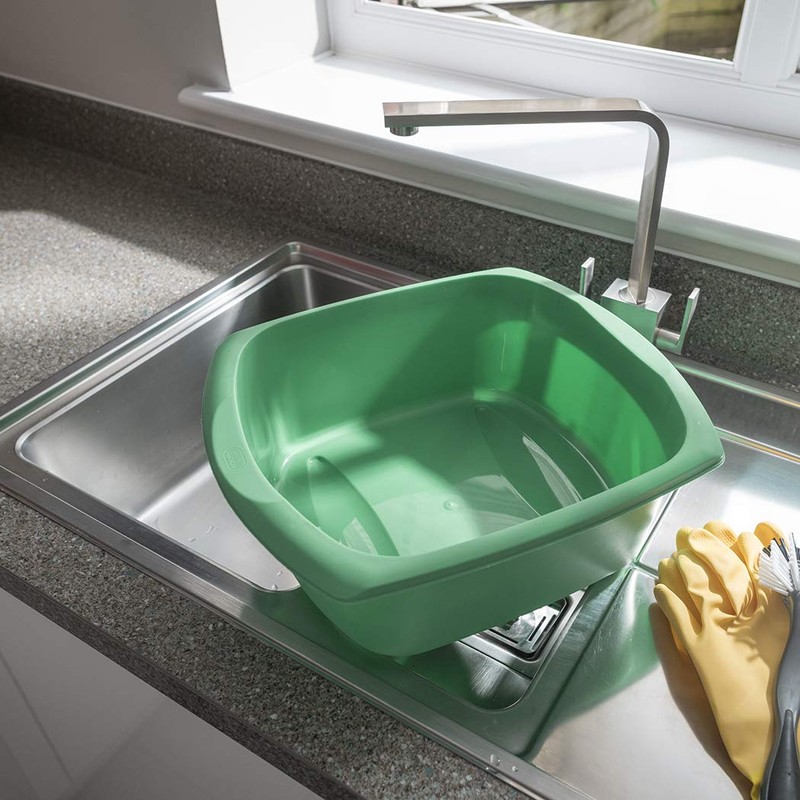 Addis Large Rectauglar Washing Up Bowl, Jade Green, 9.5 LTR