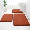 Bathroom Rugs Sets 3 Piece, Burnt Orange 17"x24"+20"x32"+20"x24"