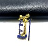 Radiant Rhinestone Metal Sorority High-heeled Shoes Brooch - Golden SIGMA