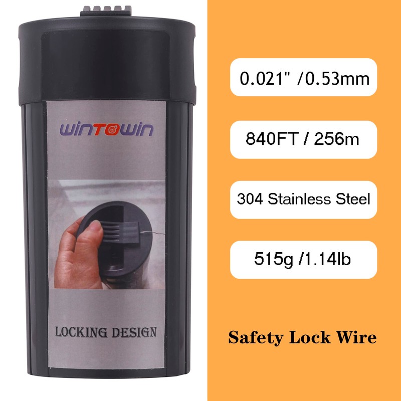 Safety Lockwire .021" (0.53mm),840FT 304 Stainless Steel Twist Safety Lock