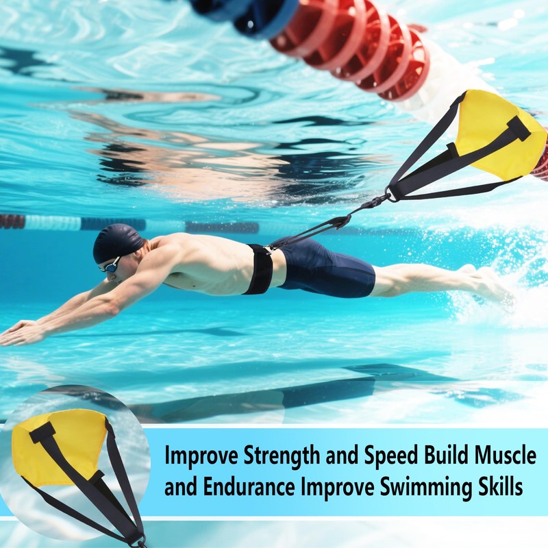 Swimming Parachute Resistance Training Equipment, Stationary Swim Belts Resistance Set