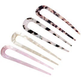 BDSHUNBF 4 Pieces U Shaped Hair Pin, Prong Updo Chignon Pin, Hair Fork, French Hair Pins, French Pins, Fork Sticks, for Women Girls Hairstyle Accessories