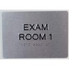 BUILDINGSIGNS.COM EXAM Room 1 Sign with Tactile Text and Braille