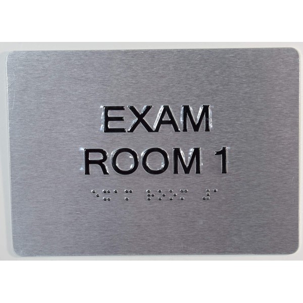 BUILDINGSIGNS.COM EXAM Room 1 Sign with Tactile Text and Braille