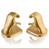 1Pair/2Piece Gold Heart Hands Book Ends, Heavy Duty Resin Decorative