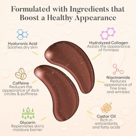 BLOOMORA Caffeine Under Eye Gel Patches (30 Pairs) | Eye Masks for Puffy Eyes | Under Eye Patches for Dark Circles & Puffiness | Under Eye Mask for Eye Care | Caffeine Eye Patches