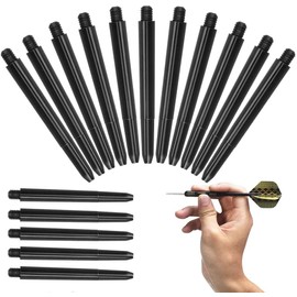 Liekadijiae Pack of 100 Shafts Dart Shafts, Dart Replacement Black, Screw Thread Plastic Darts, Black Dart Accessories, Black Dart Shaft with Standard 2BA Screw Thread