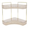 2 Tier Corner Bathroom Countertop Organizer Space Saving Easy Assembly