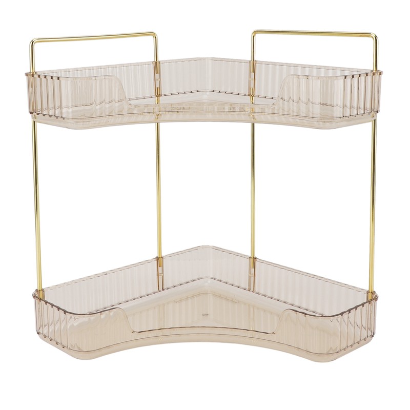 2 Tier Corner Bathroom Countertop Organizer Space Saving Easy Assembly