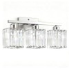 GOLSPARK Modern Crystal Bathroom Vanity Light, 3-Light Brushed Nickel Vanity
