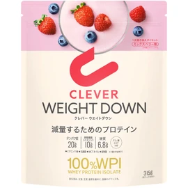 クレバー ホエイプロテイン [WPI100%] ウエイトダウン ミックスベリー味 315g [イヌリン 乳酸菌配合]
