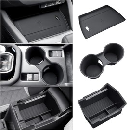 CDEFG 3PCS for 2025 Subaru Forester Center Console Organizer Tray Forester 2025 Accessories Middle Console Cup Holder Wireless Charing Pad 2025 Forester Storage Box(NOT for 2025 Wilderness)