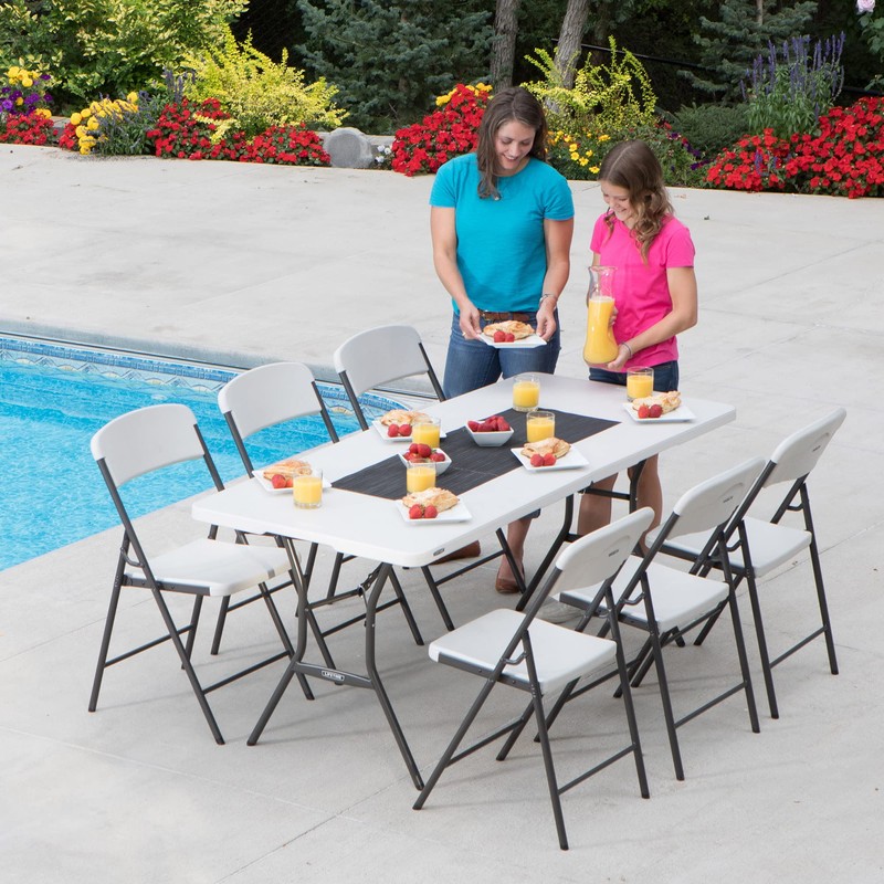 6' White Folding Table