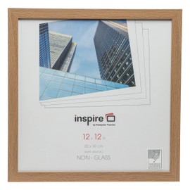 Hampton Frames SORBONNE 12x12 (30x30cm) Oak Effect Square Picture Poster Photo Frame Plexi (Non-Glass) SOR1212NG