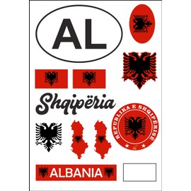 Daged Albania Sticker Card Sticker Sheet – Car Motorcycle Biker Flag AK