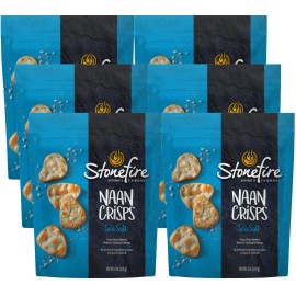 Stonefire Sea Salt Naan Crisps 6 Ounce Pack Of 6 Delicious Snack Crunch