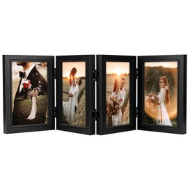 SIMDAO Collage Picture Frame for 4 Photos, 10 x 15 cm Wooden Picture Frame with Plexiglas, Multi Frame for Wedding, Family, Baby, Light Brown, 6 x 4 Inches