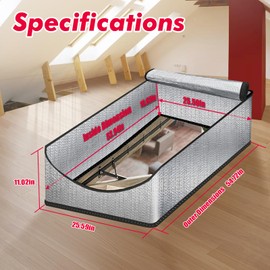 Attic Door Insulation Cover 25″x54″x11″, Attic Stairs Insulation Cover Attic Tent with Zipper, Double Bubble Reflective Barrier Reflects 95% of Radiant Heat