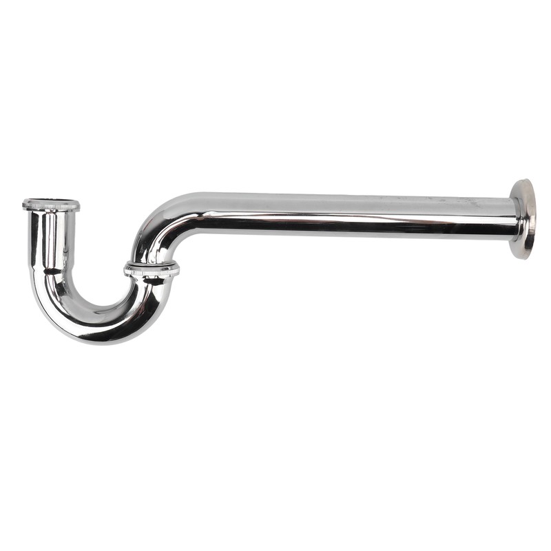 Brass Sink Drain Tubing Set Silver Slick Finish No Ageing