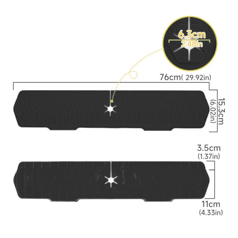 Spülbecken-Spritzschutzmatte, 76 Cm, Küchenspüle, Spritzschutz, Silikon, Wasserhahngriff, Tropfenfänger, Tablett, Küchenhelfer,
