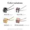 sakuto Men's Simple Gold Dice Necklace, Stainless Steel, Black, Silver,