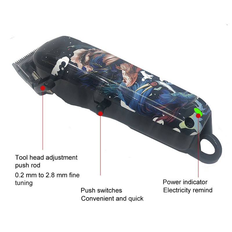 Electric Professional Hair Clipper Graffiti Pattern Hair Trimming Hair Cutter