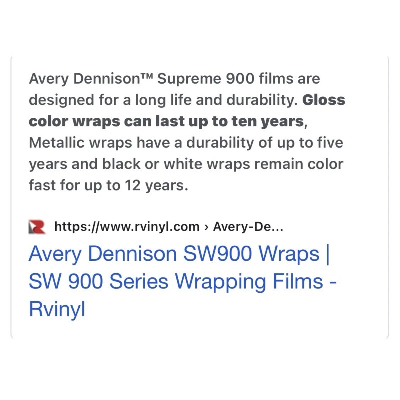 Avery Supreme Wrap Chrome Delete Vinyl fitting a 2019 -