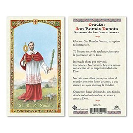 SAN RAMON NONATO SPANISH HOLY CARD LAMINATED PRAYER CARDS