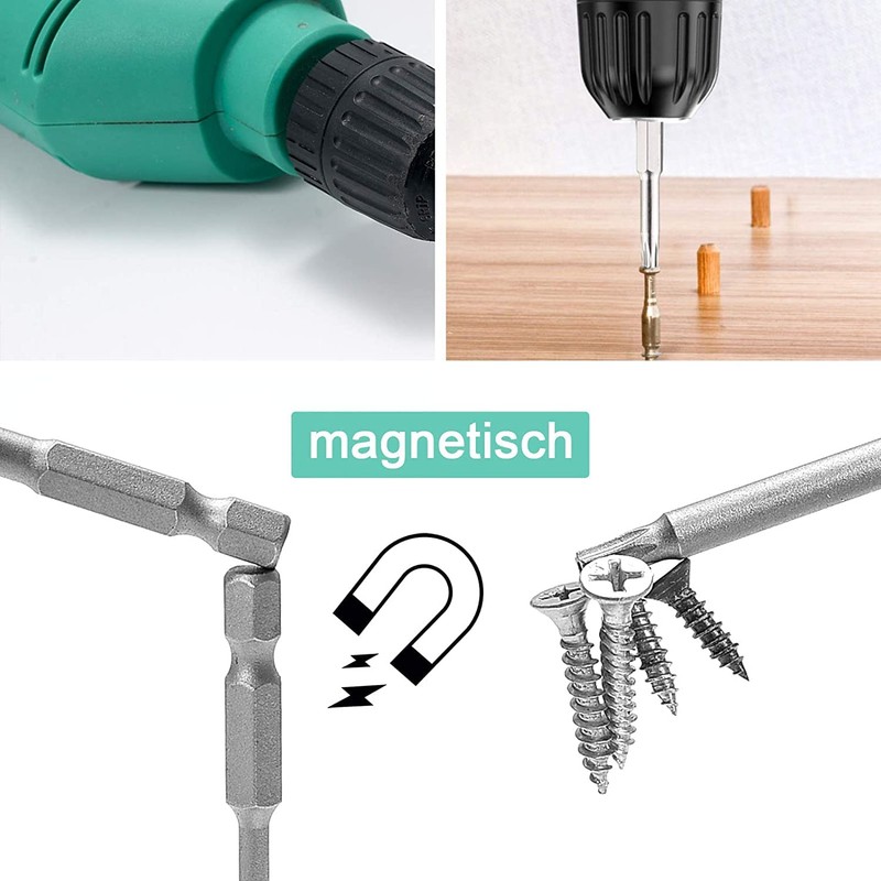 Torx Bit Set Long, 15pcsT10-T30 Magnetic Star Torx Screwdriver Bits,